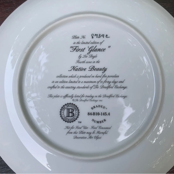 1994 "First Glance" 4th Plate Native Beauty Collection by Lee Bogle - Picture 8 of 10